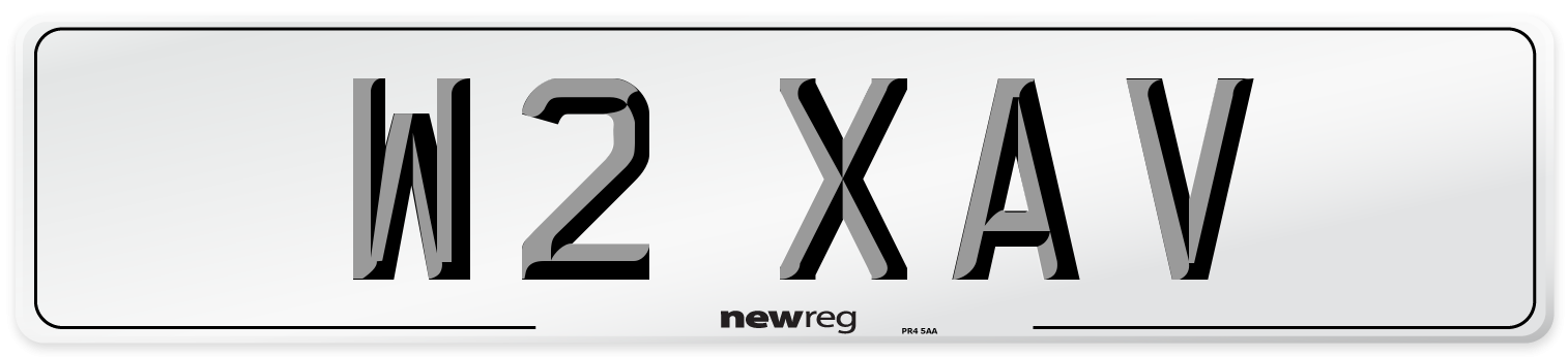 W2 XAV Number Plate from New Reg